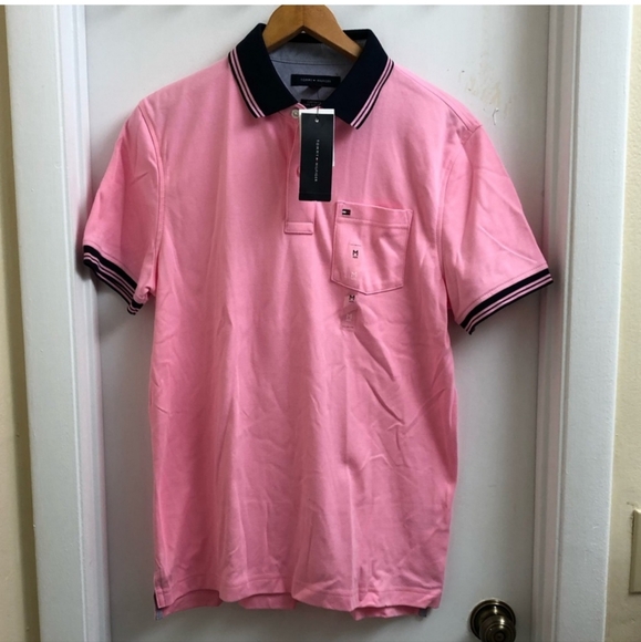 🤩New Tommy Hilfiger mens pink tee size M - Picture 1 of 6